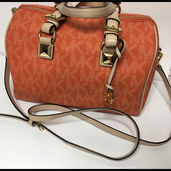 MICHAEL Michael Kors Handbags - Sold.    Micheal Kors Tangerine leather Grayson